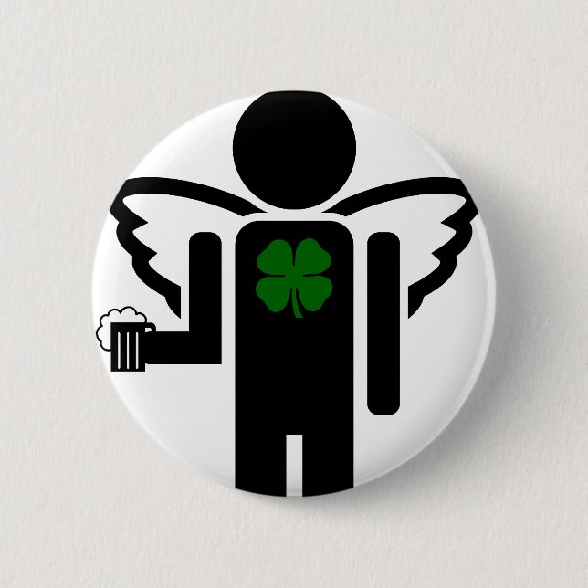 Chapa Redonda De 5 Cm ángel irlandés. (Anverso)