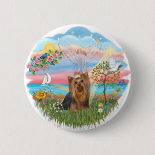 Chapa Redonda De 5 Cm Angel Star-Yorkshire Terrier (#7)