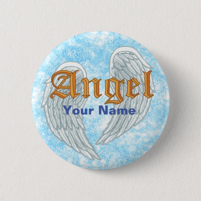 Chapa Redonda De 5 Cm Angel Wings (Anverso)