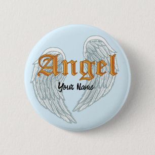 Chapa Redonda De 5 Cm Angel Wings Pin