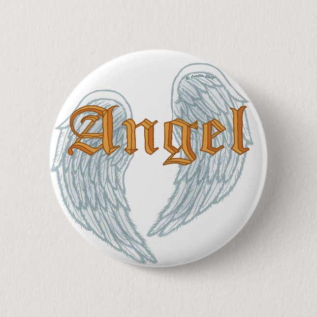 Chapa Redonda De 5 Cm Angel Wings Pin (Anverso)
