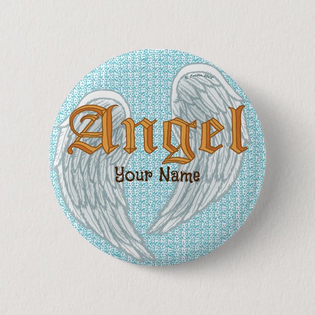 Chapa Redonda De 5 Cm Angel Wings Pin (Anverso)
