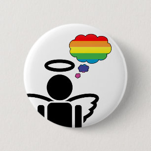 Chapa Redonda De 5 Cm angelicón. pensamientos arco iris :