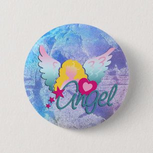 Chapa Redonda De 5 Cm Angels Love