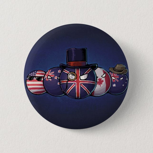 Chapa Redonda De 5 Cm Anglosajón Countryballs (Anverso)