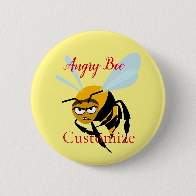 Chapa Redonda De 5 Cm Angry Bee Thunder_Cove (Anverso)