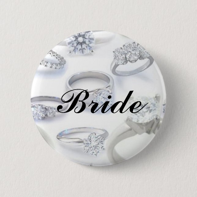 Chapa Redonda De 5 Cm Anillos de diamante (Anverso)