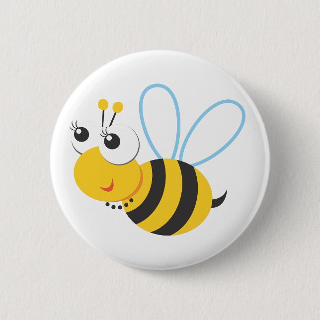 Chapa Redonda De 5 Cm Animales - abeja (Anverso)