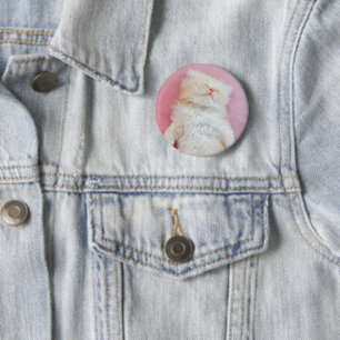 Chapa Redonda De 5 Cm Animales de bebé más afectados   Agradable Gatito 