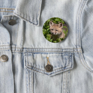 Chapa Redonda De 5 Cm Animales de bebé más afectados Fox Kit