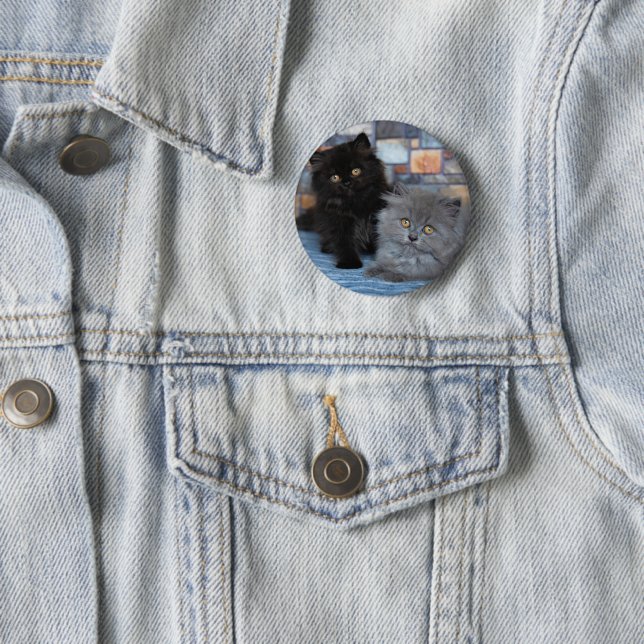 Chapa Redonda De 5 Cm Animales de bebé más afectados | Gatitos persas en (In situ)