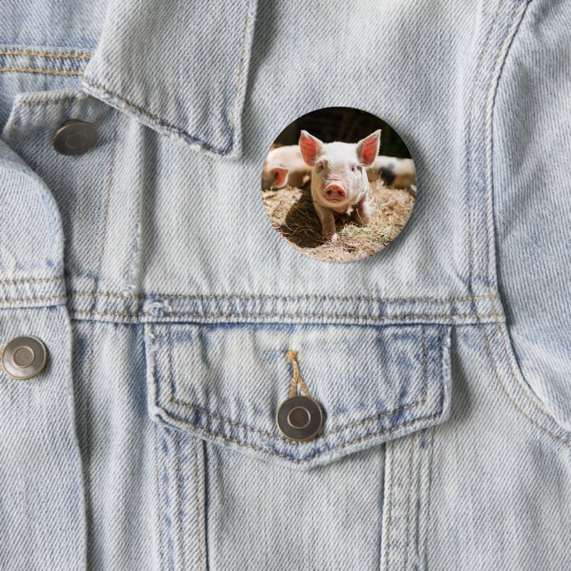 Chapa Redonda De 5 Cm Animales de bebé más afectados | Pizarra De Bebé (In situ)