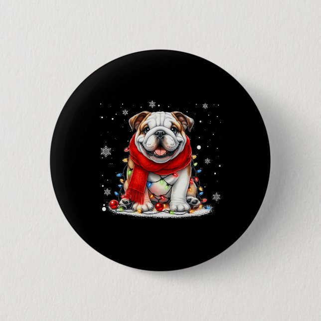 Chapa Redonda De 5 Cm Animales de granja Pug Navidades de perro conjunto (Anverso)