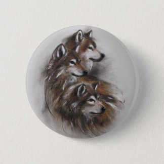 Chapa Redonda De 5 Cm animales de los lobos del lobo, fauna, arte de la