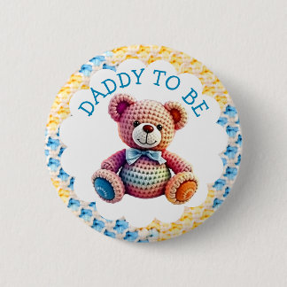 Chapa Redonda De 5 Cm Animales de Peluche Niño | Papá a ser Baby Shower