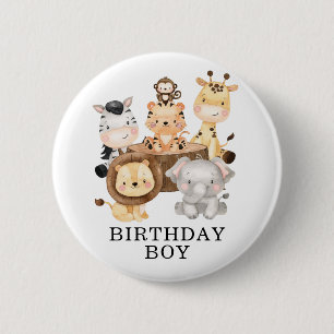 Chapa Redonda De 5 Cm Animales de Safari de la Jungla Moderna Salvan a u