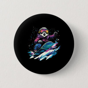 Chapa Redonda De 5 Cm Animales De Snowboard - Eslogan En Snowboard Snowb
