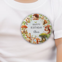 Chapa Redonda De 5 Cm Animales salvajes adornan un bosque mágico