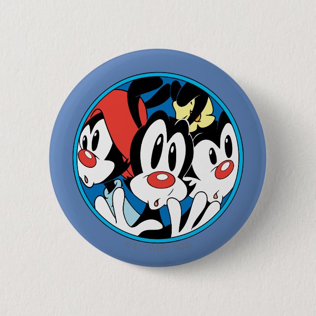 Chapa Redonda De 5 Cm Animaniacs | Gráfico circular de hermanos Warner (Anverso)