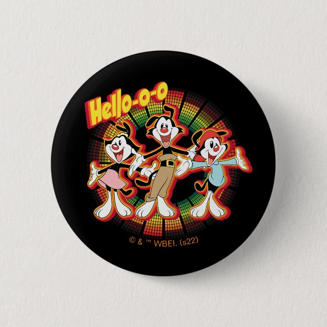 Chapa Redonda De 5 Cm Animaniacs | Gráfico de ecualizador de retro de He (Anverso)