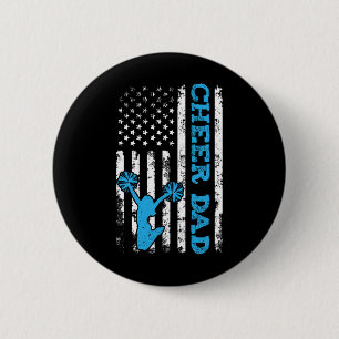 Chapa Redonda De 5 Cm Animar Papá Usa Bandera Americana Cheerleader Papá