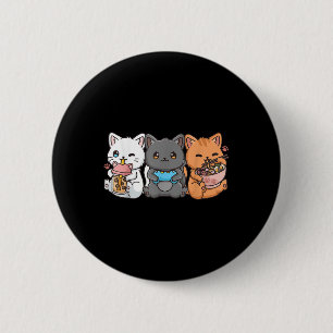 Chapa Redonda De 5 Cm Anime Boba Tea Bubble Tea Gaming Gamer Ramen Cat