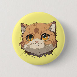 Chapa Redonda De 5 Cm Anime Cat Face