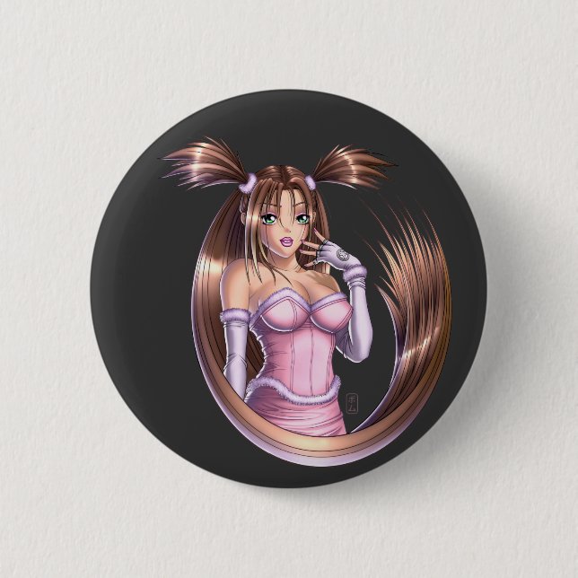 Chapa Redonda De 5 Cm Anime Chica - Nikki (Anverso)