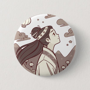 Chapa Redonda De 5 Cm Anime Chica Parece Blossom Cute Gift ✨ ☁️ 🗻 🏮