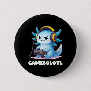 Chapa Redonda De 5 Cm Anime Gamesolotl Axolotl Niños 10-12 Niños Gamer G