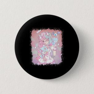 Chapa Redonda De 5 Cm Anime Kawaii Chica Estética Pastel Soft Waifu Japo