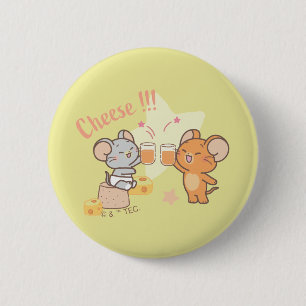 Chapa Redonda De 5 Cm Anime Tuffy y Jerry Cheese