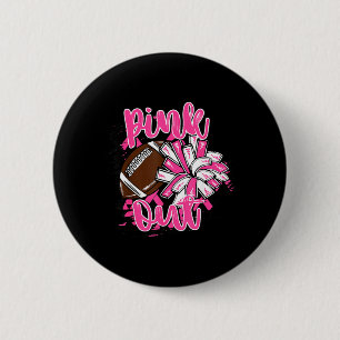 Chapa Redonda De 5 Cm Ánimo de Fútbol Pink Out Conciencia del Cáncer de