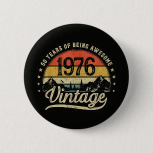 Chapa Redonda De 5 Cm Aniversario 50 años de edad 1976 Vintage
