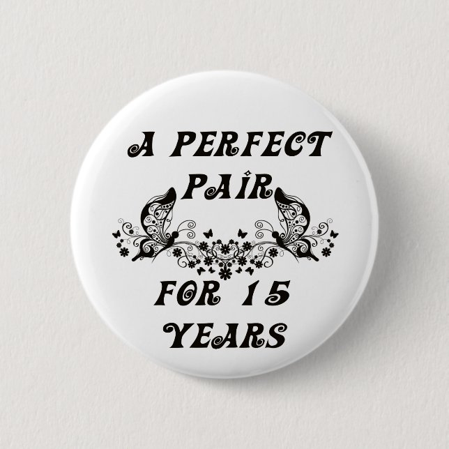 Chapa Redonda De 5 Cm Aniversario de 15 años (Anverso)