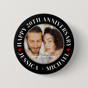 Chapa Redonda De 5 Cm Aniversario de Boda Foto Personalizada