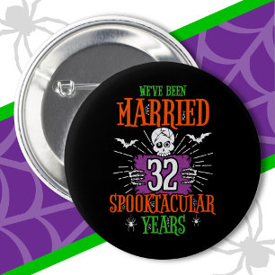 Chapa Redonda De 5 Cm Aniversario de Bodas número 32 Spooktacular de Hal