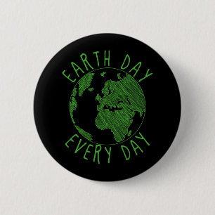 Chapa Redonda De 5 Cm Aniversario de la Tierra Conciencia ambiental Día
