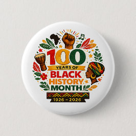 Chapa Redonda De 5 Cm Aniversario del Mes de la Historia Negra