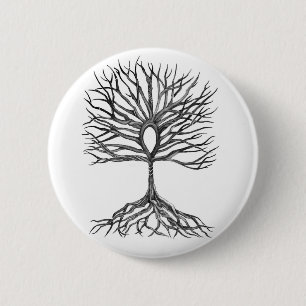 Chapa Redonda De 5 Cm Ankh Tree of LIfe Design