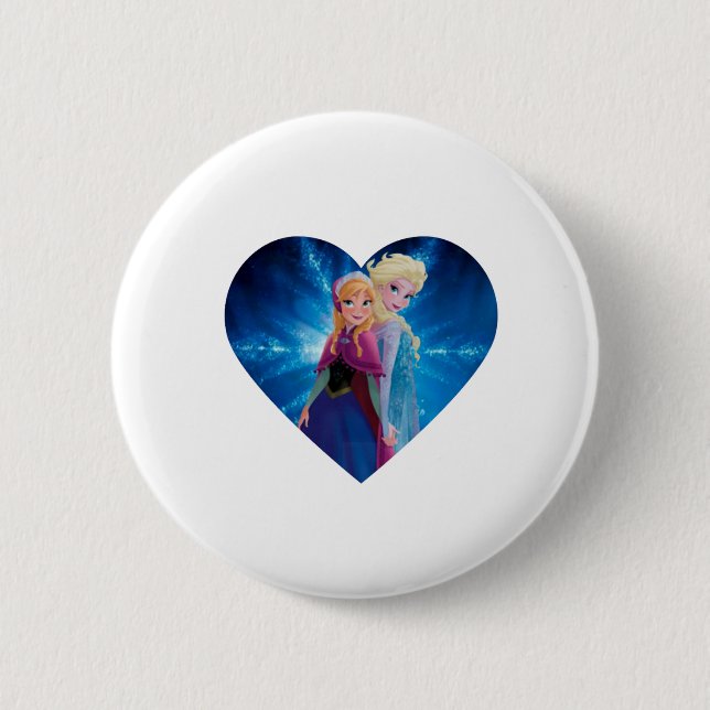 Chapa Redonda De 5 Cm Anna y Elsa Frozen (Anverso)