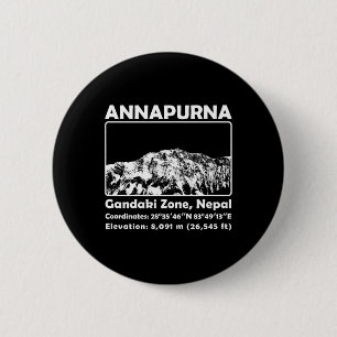 Chapa Redonda De 5 Cm Annapurna con Nepal Montaña Escalada Trekking