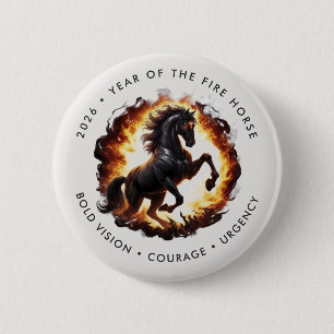 Chapa Redonda De 5 Cm Año 2026 del Caballo de Fuego Motivacional