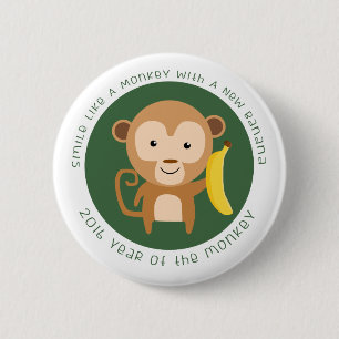 Chapa Redonda De 5 Cm Año de 2016 monos