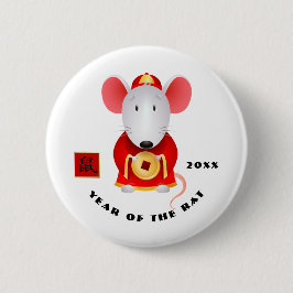 Chapa Redonda De 5 Cm Año de la Rata en China | Regalo de Año Personaliz
