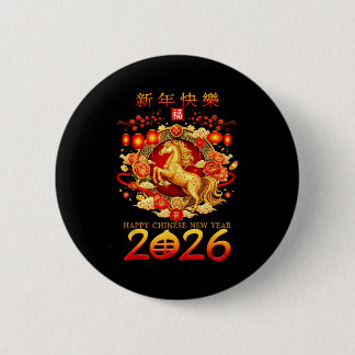 Chapa Redonda De 5 Cm Año del Caballo 2026 Decoración Año Nuevo Chino