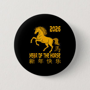 Chapa Redonda De 5 Cm Año del Caballo 2026 Feliz Año Nuevo Chino
