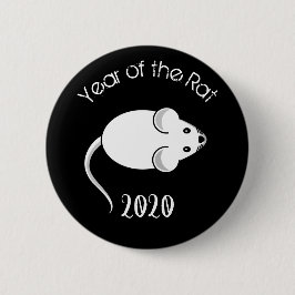 Chapa Redonda De 5 Cm Año del ratón Rat 2020 con texto
