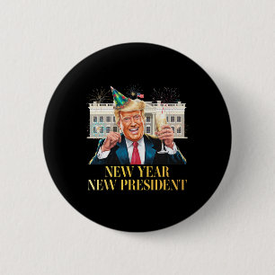 Chapa Redonda De 5 Cm Año Nuevo Presidente Funny Trump Año Nuevo Eve P