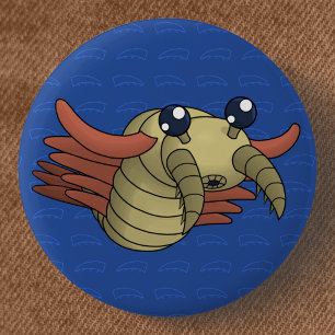 Chapa Redonda De 5 Cm Anomalocaris- Criatura Marina Prehistórica